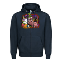 Navy halloween pigs Zipper Hoodie - SublimationCraftShop
