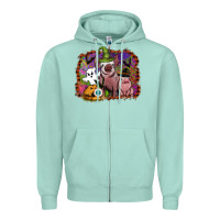 Seafoam halloween pigs Zipper Hoodie - SublimationCraftShop