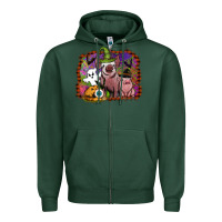Sports Green halloween pigs Zipper Hoodie - SublimationCraftShop