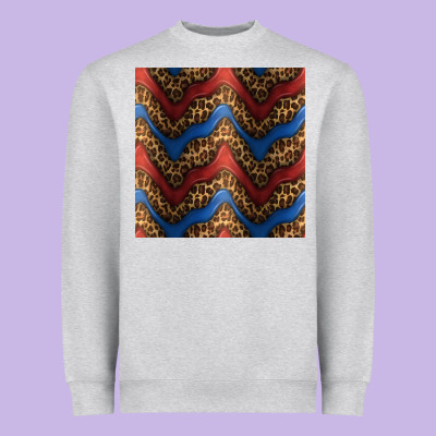 Leopard 4th Of July Seamless Pattern Heavyweight Sweatshirt Designed By Bundleandbundleshop