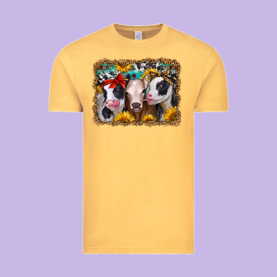 Western Sunflower Heifers Vintage Tee Designed By Jasminsmagicworld