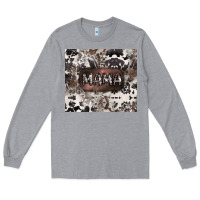 Heather Grey mama cowhide cowgirl Long Sleeve Tee - CowGirlArtShop