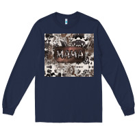Navy mama cowhide cowgirl Long Sleeve Tee - CowGirlArtShop