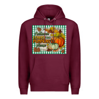 Burgundy autumn leaves and pumpkins please mouse pad Premium Hoodie - BundleAndBundleShop