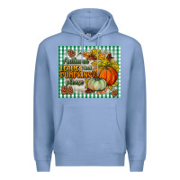 Colony Blue autumn leaves and pumpkins please mouse pad Premium Hoodie - BundleAndBundleShop