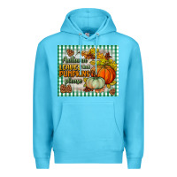Ocean Blue autumn leaves and pumpkins please mouse pad Premium Hoodie - BundleAndBundleShop
