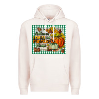 Pale Pink autumn leaves and pumpkins please mouse pad Premium Hoodie - BundleAndBundleShop