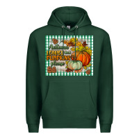 Sports Green autumn leaves and pumpkins please mouse pad Premium Hoodie - BundleAndBundleShop