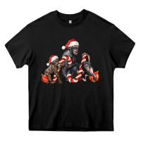 Black christmas chimpanzee and gorilla Heavy Core Tee - LillyAllenDesigns
