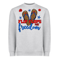 Heather Grey flip flops and freedom Heavyweight Sweatshirt - BundleAndBundleShop