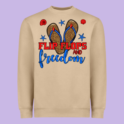 Flip Flops And Freedom Heavyweight Sweatshirt Designed By Bundleandbundleshop