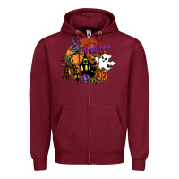 Burgundy halloween Zipper Hoodie - SublimationCraftShop