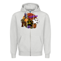Dove Grey halloween Zipper Hoodie - SublimationCraftShop