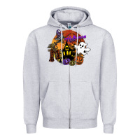 Heather Grey halloween Zipper Hoodie - SublimationCraftShop