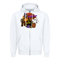 White halloween Zipper Hoodie - SublimationCraftShop