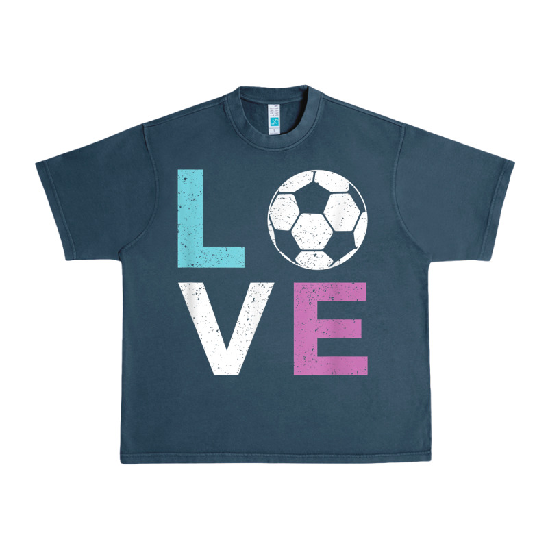 Soccer Gift For Girls Women I Love Soccer Vintage Urban Heavy Tee by minhPixels | Teevron