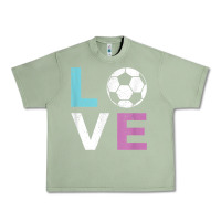 Oil Green Soccer Gift for Girls Women I Love Soccer Vintage Urban Heavy Tee - minhPixels