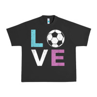 Pigment Black Soccer Gift for Girls Women I Love Soccer Vintage Urban Heavy Tee - minhPixels