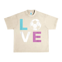 Sandshell Soccer Gift for Girls Women I Love Soccer Vintage Urban Heavy Tee - minhPixels