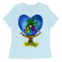 Baby Blue St Patricks Day Gnome Ladies Tee - Bettercallsaul
