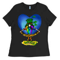 Black St Patricks Day Gnome Ladies Tee - Bettercallsaul