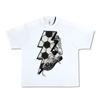 White Lightning bolt Soccer Urban Heavy Tee - HowdyJamesFarm