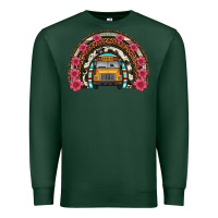 Sports Green school bus leopard cowhide rainbow Premium Sweatshirt - Artiststas