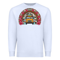 White school bus leopard cowhide rainbow Premium Sweatshirt - Artiststas