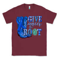 Burgundy give cancer the boot colon cancer blue ribbon nca Classic Tee - NancyCooperArtShop