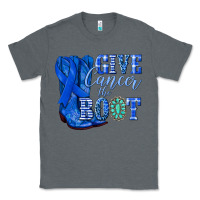 Charcoal Heather give cancer the boot colon cancer blue ribbon nca Classic Tee - NancyCooperArtShop