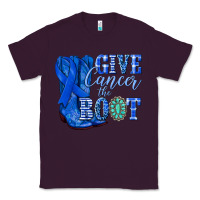 Plum give cancer the boot colon cancer blue ribbon nca Classic Tee - NancyCooperArtShop