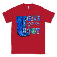Red give cancer the boot colon cancer blue ribbon nca Classic Tee - NancyCooperArtShop