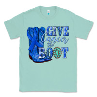 Seafoam give cancer the boot colon cancer blue ribbon nca Classic Tee - NancyCooperArtShop