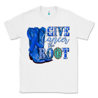 White give cancer the boot colon cancer blue ribbon nca Classic Tee - NancyCooperArtShop