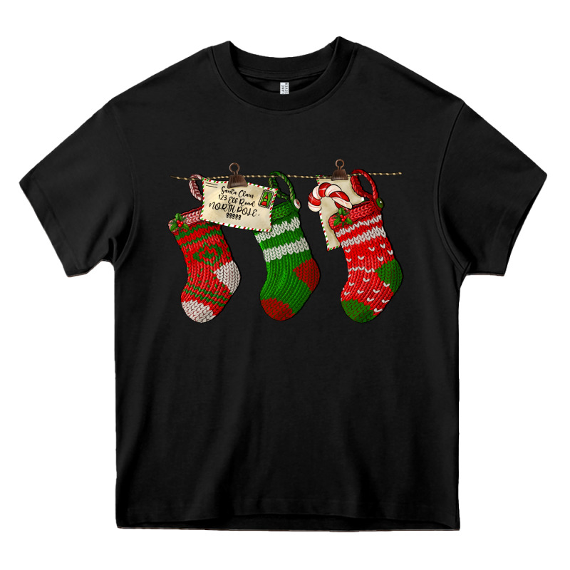 Christmas Socks With Santa Letter Heavy Core Tee by LillyAllenDesigns | Teevron
