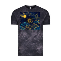 Cloud Black evil eye moon Vintage Tee - TumblerDesignByShophia