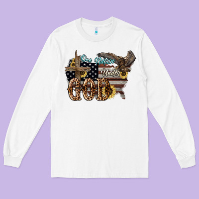 One Nation Under God 4th Of July Long Sleeve Tee Designed By Howdyjamesfarm