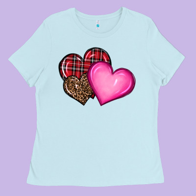 Valentine's Day Hearts Ladies Tee Designed By Ranaportraitstore