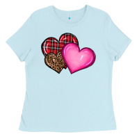 Baby Blue valentine's day hearts Ladies Tee - RanaPortraitStore