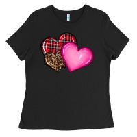 Black valentine's day hearts Ladies Tee - RanaPortraitStore