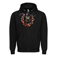 Black halloween donkey Zipper Hoodie - SublimationCraftShop