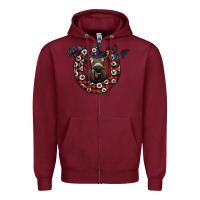 Burgundy halloween donkey Zipper Hoodie - SublimationCraftShop