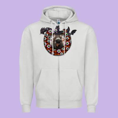 Halloween Donkey Zipper Hoodie Designed By Sublimationcraftshop
