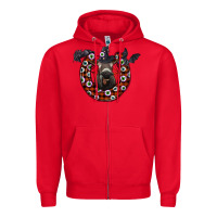 Red halloween donkey Zipper Hoodie - SublimationCraftShop