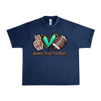 Navy Peace love football Urban Heavy Tee - HowdyJamesFarm