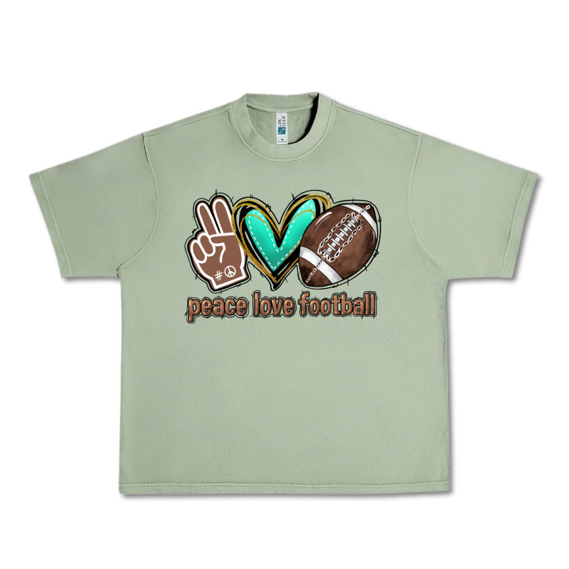 Peace Love Football Urban Heavy Tee by HowdyJamesFarm | Teevron