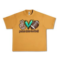 Peanut Butter Peace love football Urban Heavy Tee - HowdyJamesFarm
