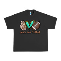 Pigment Black Peace love football Urban Heavy Tee - HowdyJamesFarm