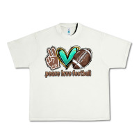 Pistachio Peace love football Urban Heavy Tee - HowdyJamesFarm