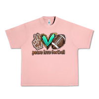 Salmon Peace love football Urban Heavy Tee - HowdyJamesFarm